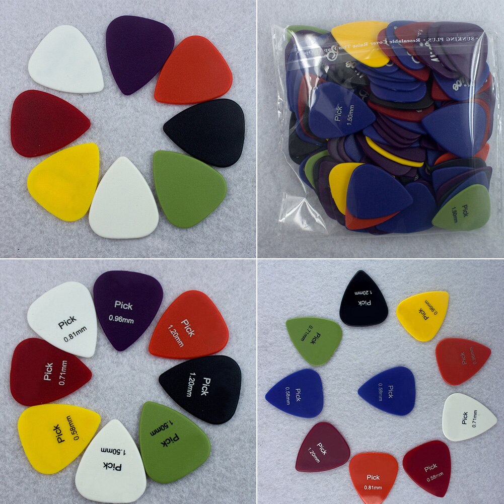 20pcs 0.58mm 0.98mm 1.5mm Glad ABS Plectrums Plectrum Duurzaam Plectrums voor Gitaar Bas Ukelele spelers