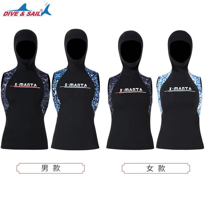 2020 Mens 3 millimetri di Neoprene Maglia Cappuccio Con Cappuccio Senza Maniche Giacca Magliette E Camicette Senza Zip per le Immersioni Surf Nuoto A Vela Che Dimagrisce Sauna allenamento