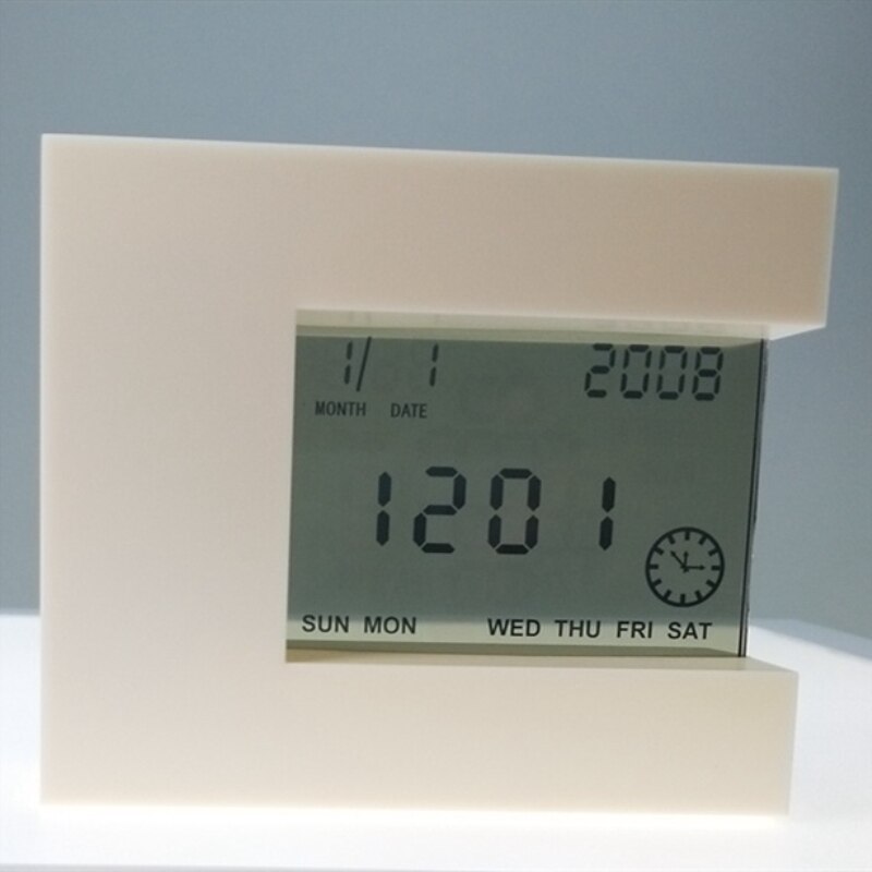 360 Degree Overturn LED Digital Alarm Clock Temperature Thermometer Desk Time Date Display Calendar Timer Table Led Clock: Multifunction B