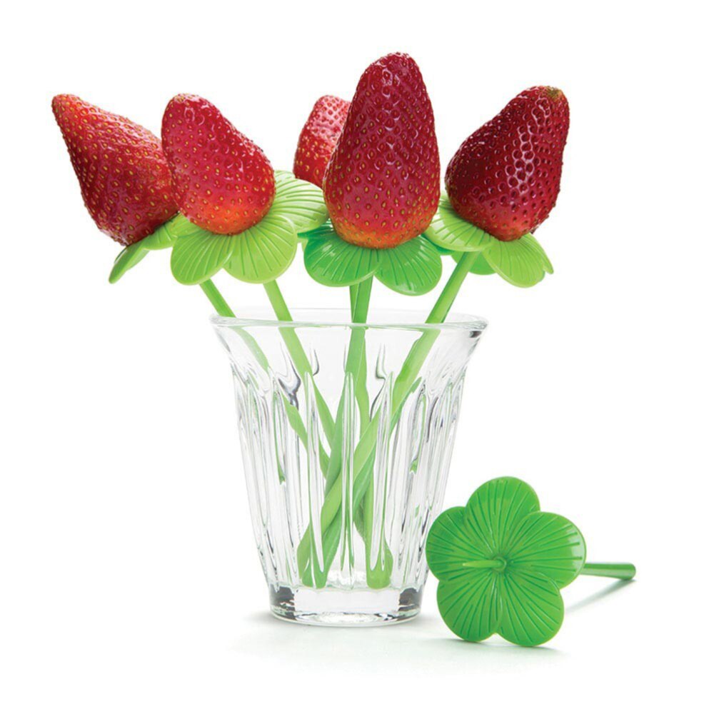 Fourchettes à fruits décoratives en forme de fleur, 10 pièces, ustensiles de table, fournitures de fête (couleur aléatoire)