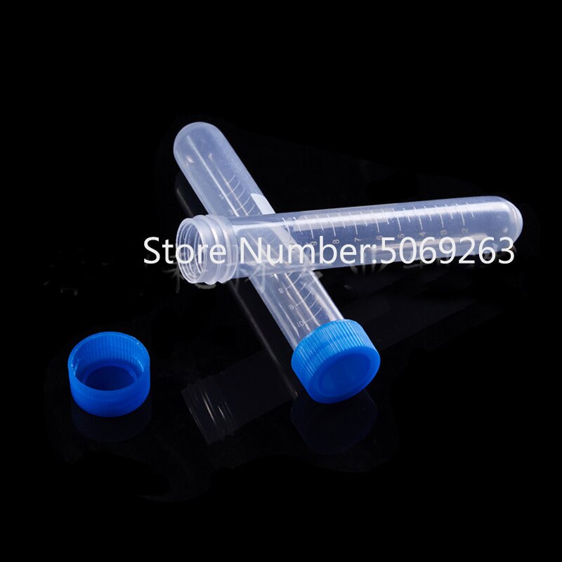 100 pieces/pack 10mL Lab Plastic Centrifuge tube Screw Cap Laboratory Centrifugal Test Tube