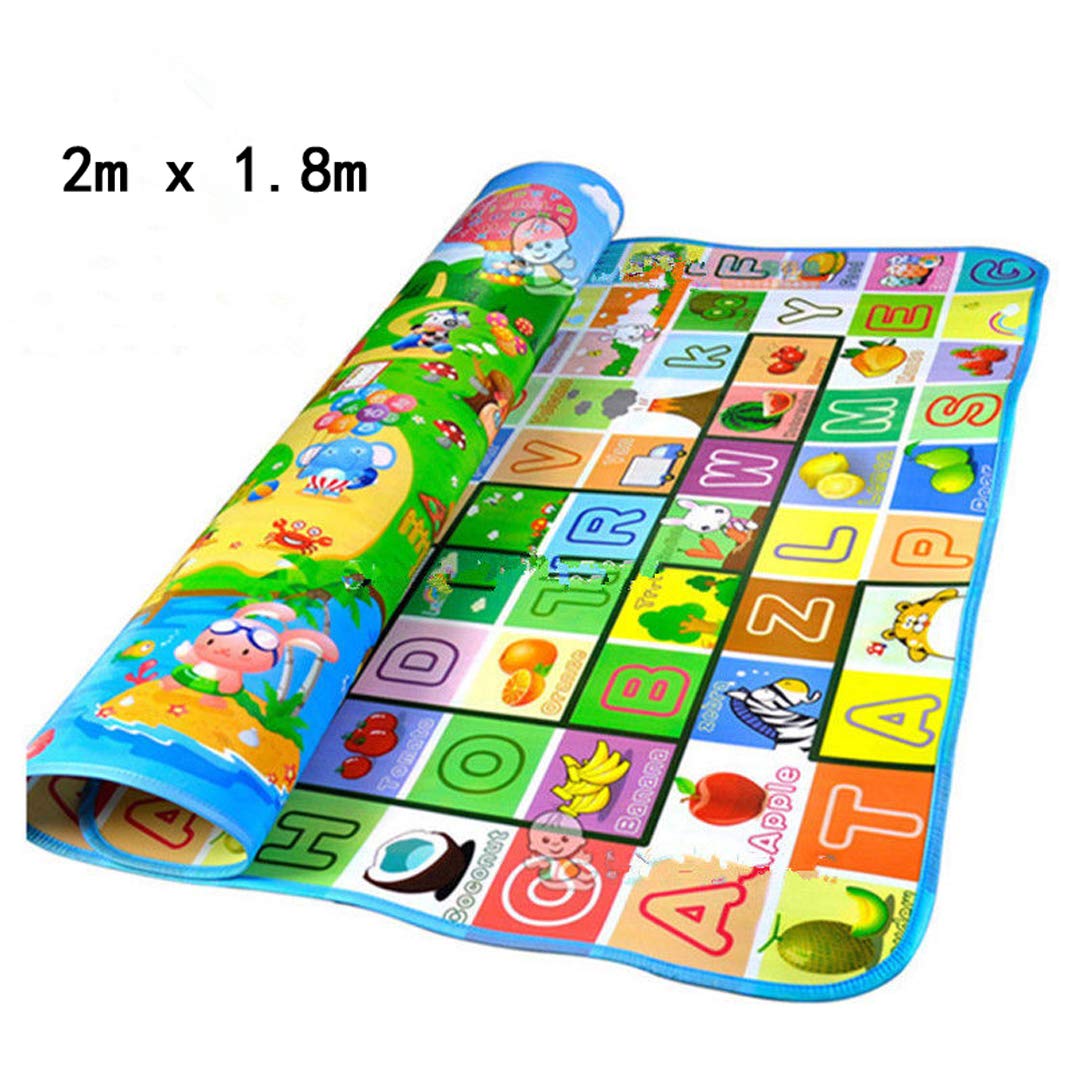2m*1.8m crawl spela spel bebis barn småbarn picknick matta bokstav alfabet gård mattor härlig nyfödd bebis barn krypa för att spela spel: 200cm x 180cm