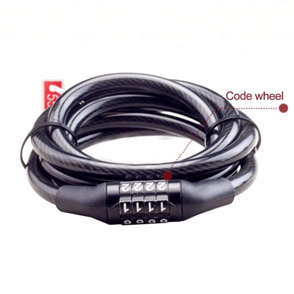 Multifunctional Bicycle Lock Anti-Theft Security Code Combination Lock Strengthen Steel Universal Mountain Bike Cable Lock Whole