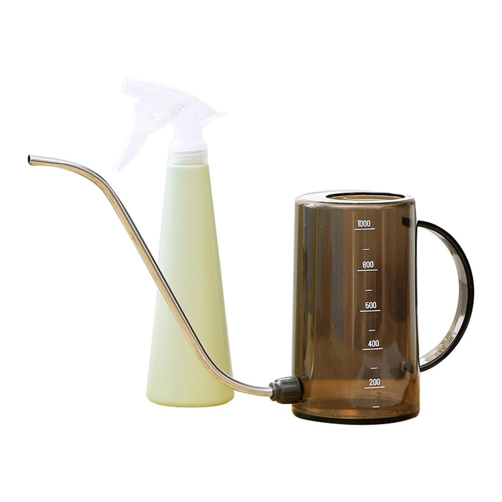 Leking vattenkanna rostfritt stål lång pip trädgård 1000ml liten vattenflaska med kruka sprayflaska för vattning av växter blomma: A
