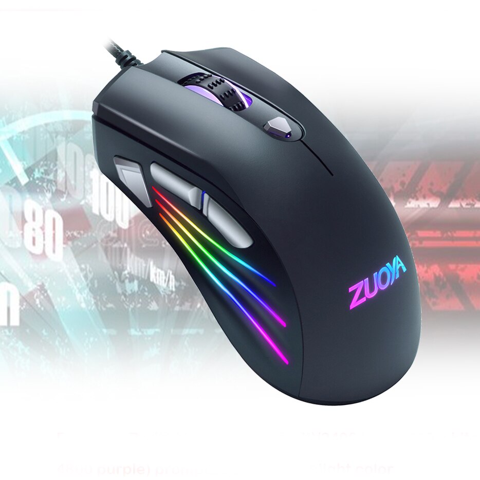 ZUOYA RGB Gaming Mouse 7200DPI 7 Programmable Buttons RGB Backlight Optics Wired Mice with Fire Key For FPS Gamer