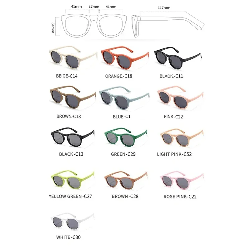 Modische erste Sonnenbrille für Babys mit Riemen, rund, flexibel, UV400, polarisiert, für Kleinkinder Ich bin ändern von 0–3 Jahren