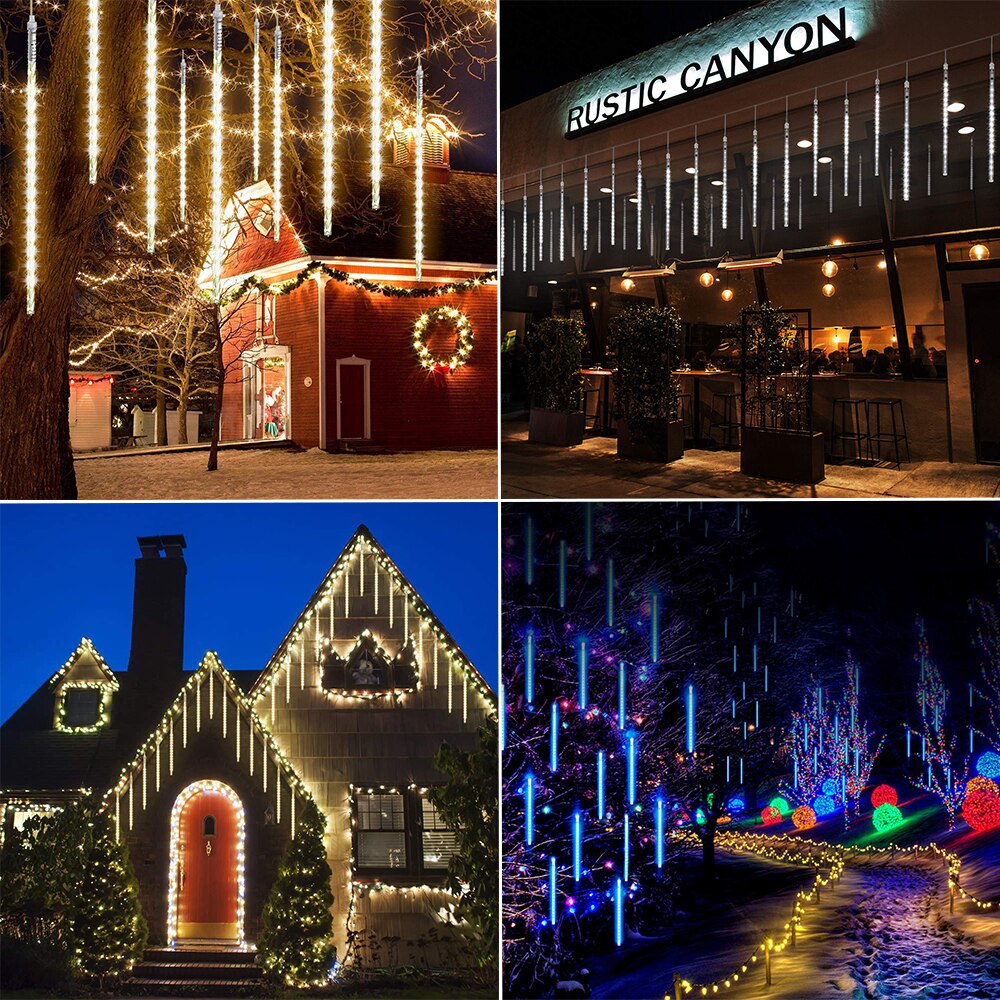 Waterdichte Meteorenregen 8 Tubes Led String Kerstverlichting Lamp Bruiloft Decoratie Xmas Verlichting 30Cm En 50cm