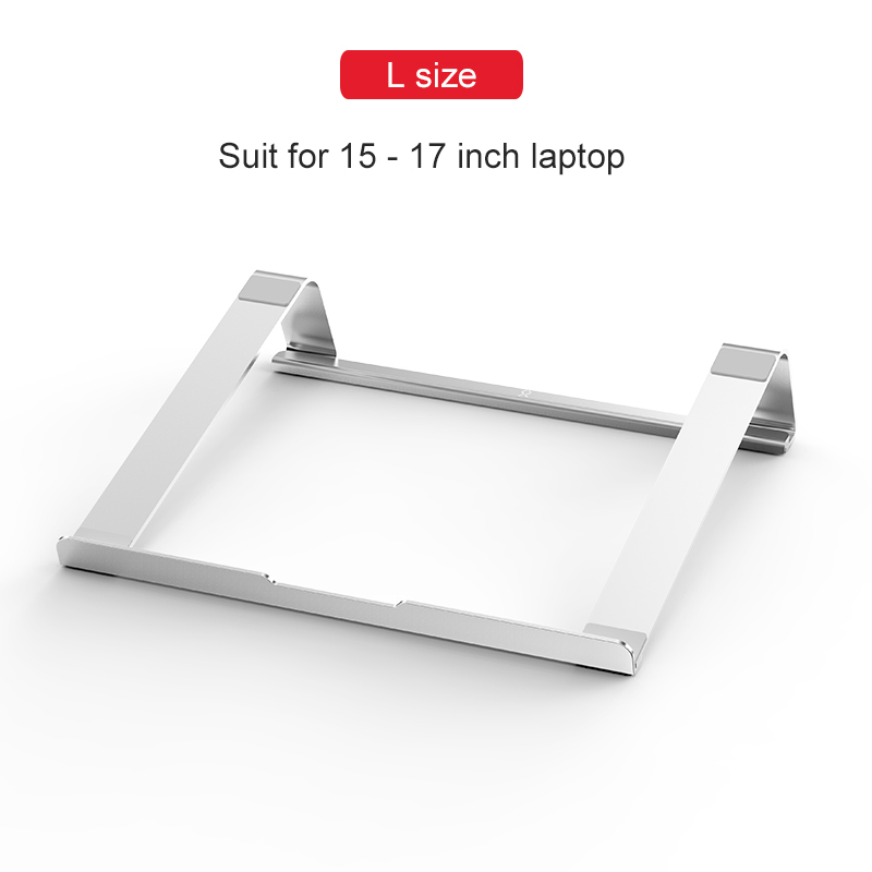 Laptop Stand Adjustable Tablet Bracket for 10-17 inch Tablets Support Notebook Aluminum Alloy Foldable Stand for MacBook: L size Silver