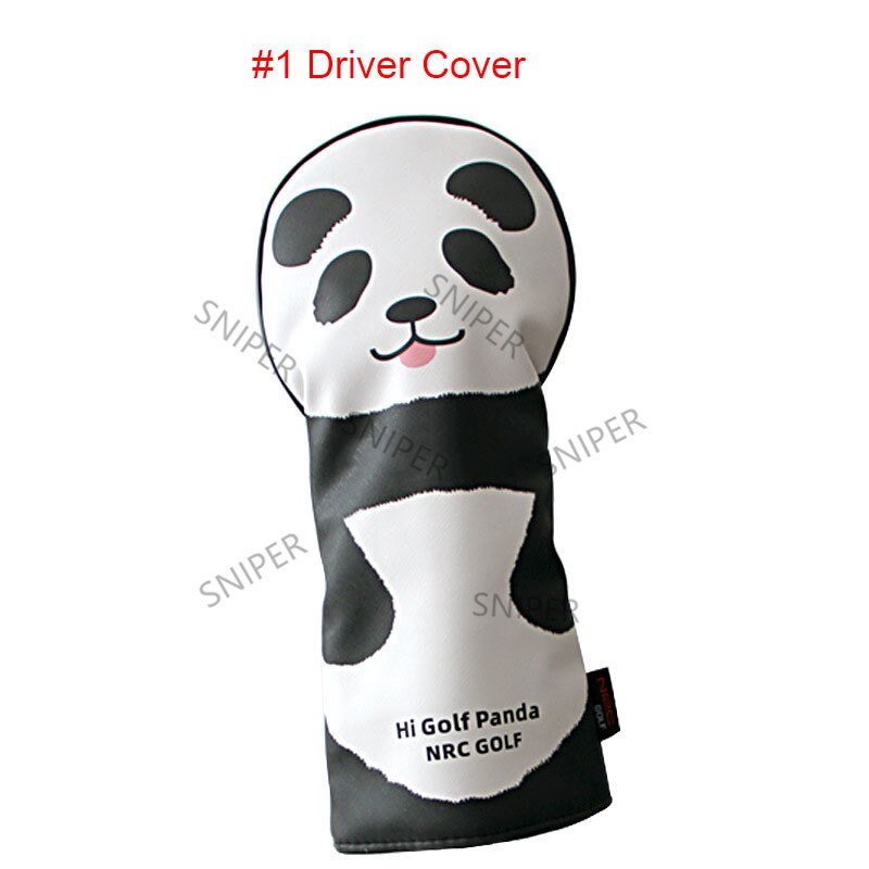 Golf Head cover Golf Panda Golf Driver Fairway Wood set Cartoon headcovers: 1 Driver cover