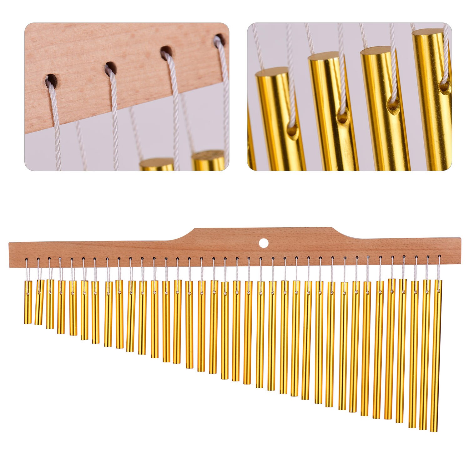 36 bar chimes guld aluminiumslegering træ bar percussion instrumenter tilbehør