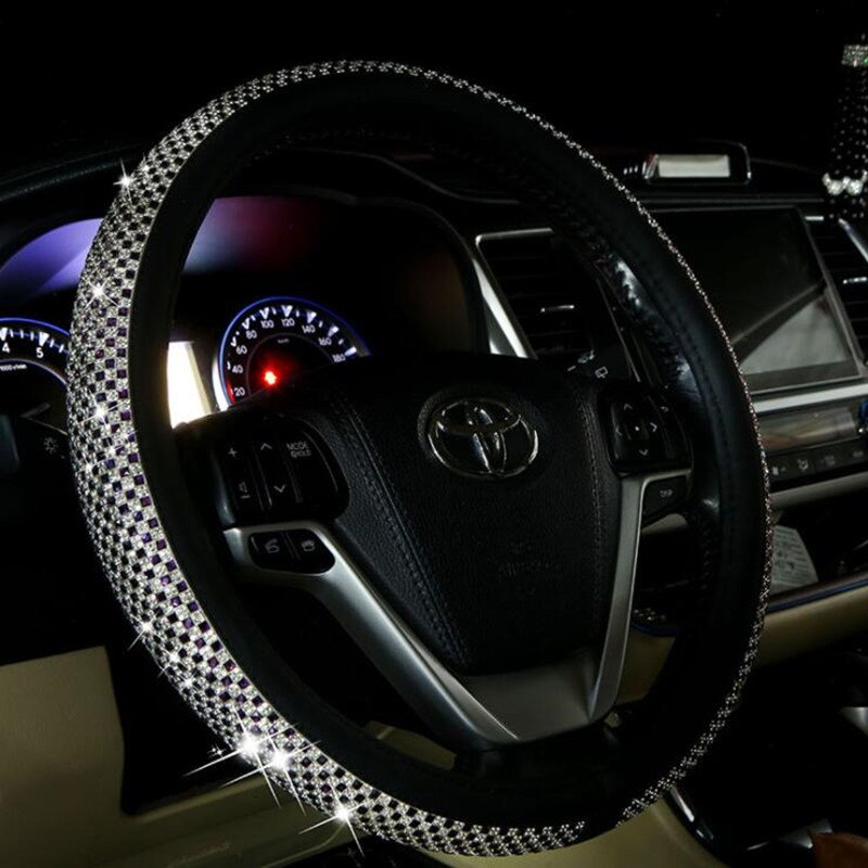 Rhinestones krystal bil rattet dækker auto diamant sikkerhedssele skulder gear dæksel styre-cover tilbehør