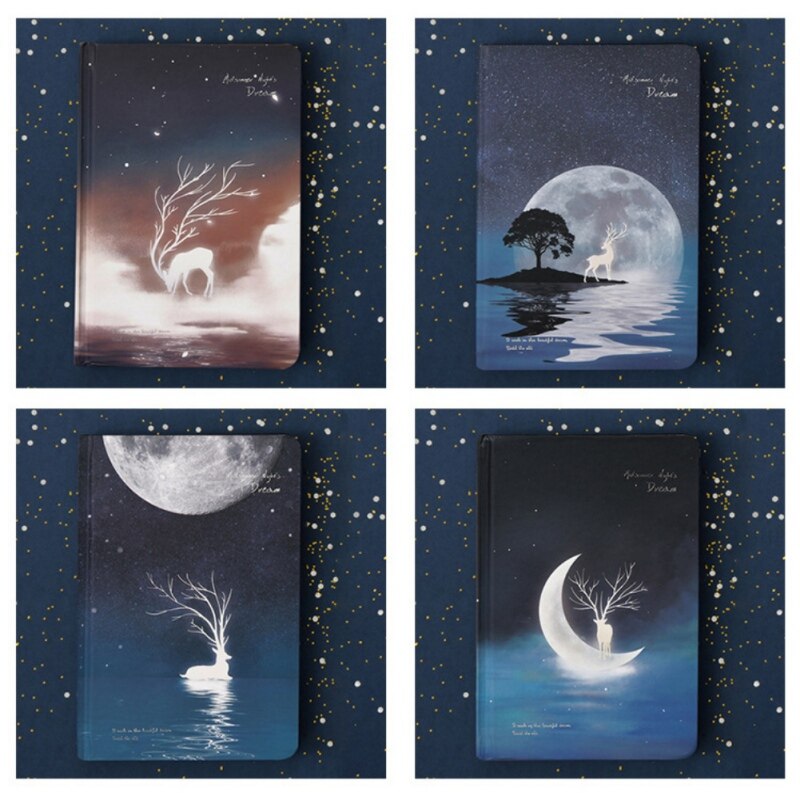 Christmas Theme Luminous A5 Journal Daily Notebook Blank Color Pages Hardcover Planner School Office Stationery