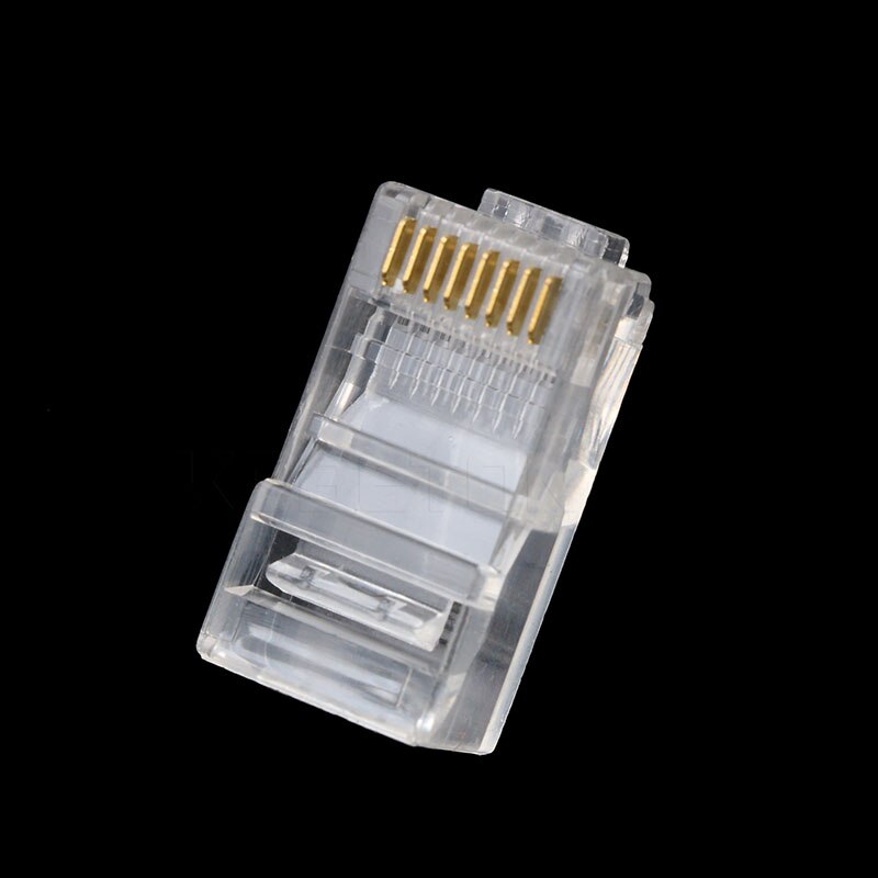 kebidumei 50PCS RJ45 RJ-45 CAT5 CAT5E Modular Cable Head Plug Ethernet Gold Plated Network Connector Best