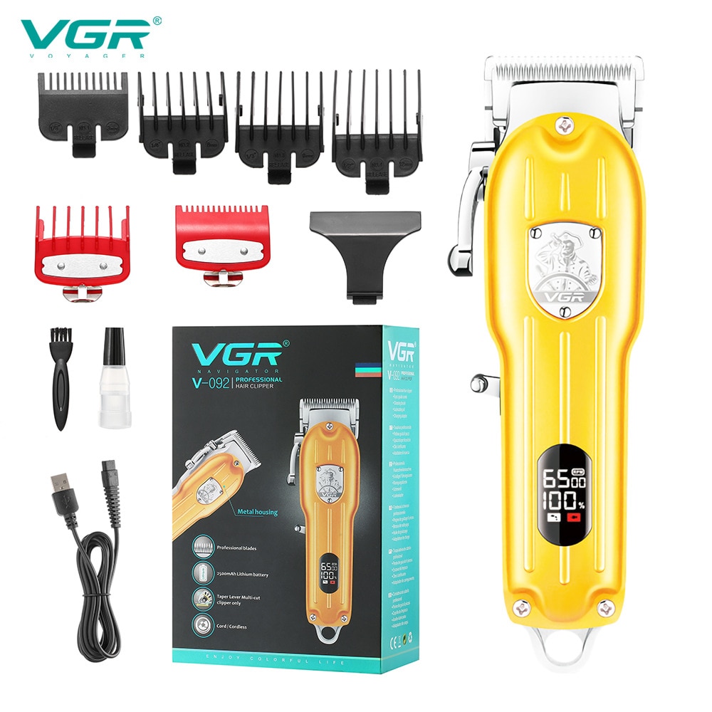 hair clipper hair Trimmer in Hair clippers for men electric trimmers LCD Display machine barber Hair cutter gold: V-092-gold