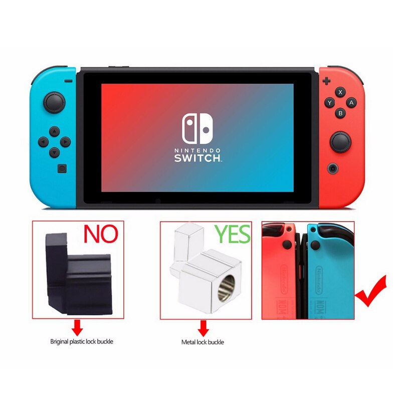 Boutons de boucles de verrouillage en métal de remplacement pour interrupteur de rechange NS JoyCon pièces de réparation avec tournevis Kit d'outils