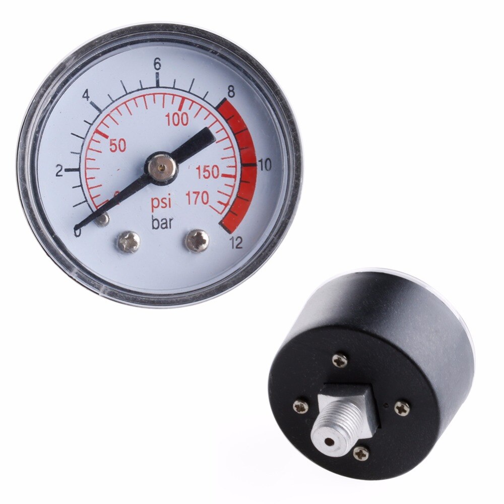 Air Compressor Pneumatic Hydraulic Fluid Pressure Gauge 0-12Bar / 0-170PSI