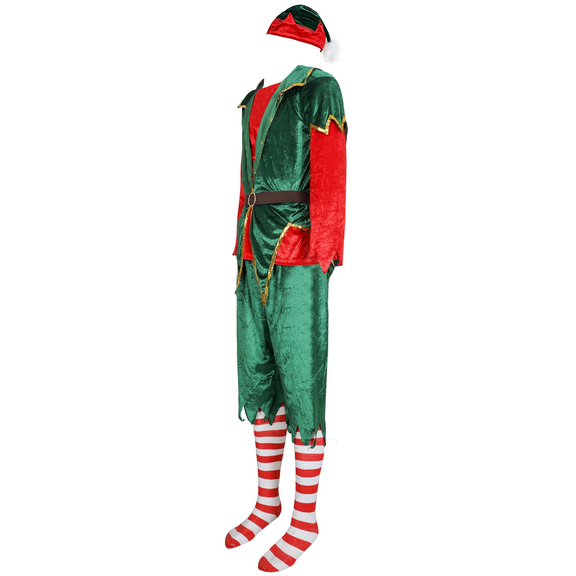 Christmas Costume Elf Naughty Match Dress Adult Couple Funny Festival Cosplay Santa Elven Outfit For Men Women