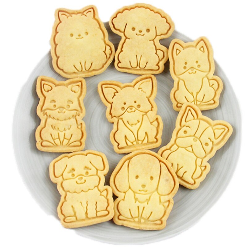 1Pc Hond Cookie Cutters Biscuit Mold Vorm 3D Cookie Plunger Cutter Cartoon Cookie Embosser Mold Fondant Icing Biscuit Snijden sterven