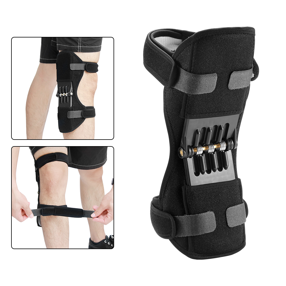 Ledstøtte knæpuder åndbar skridsikker kraftløfteled knæpuder kraftfuld rebound fjederkraft knæforstærkerbenbeskytter