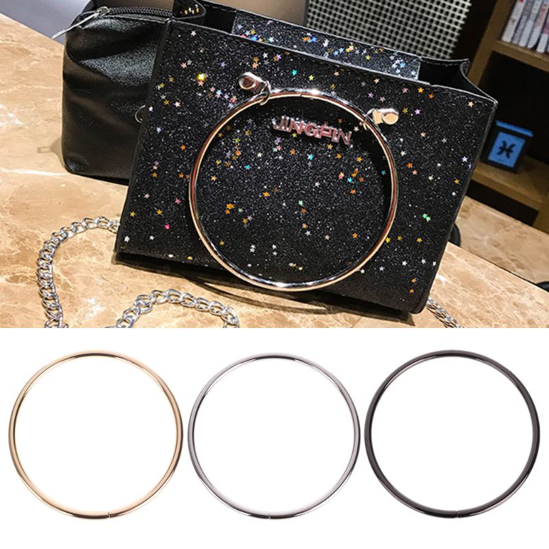 1PC Round Metal Replacement Top Handbags Handle Crossbody Bag Part Accessories 3 Color