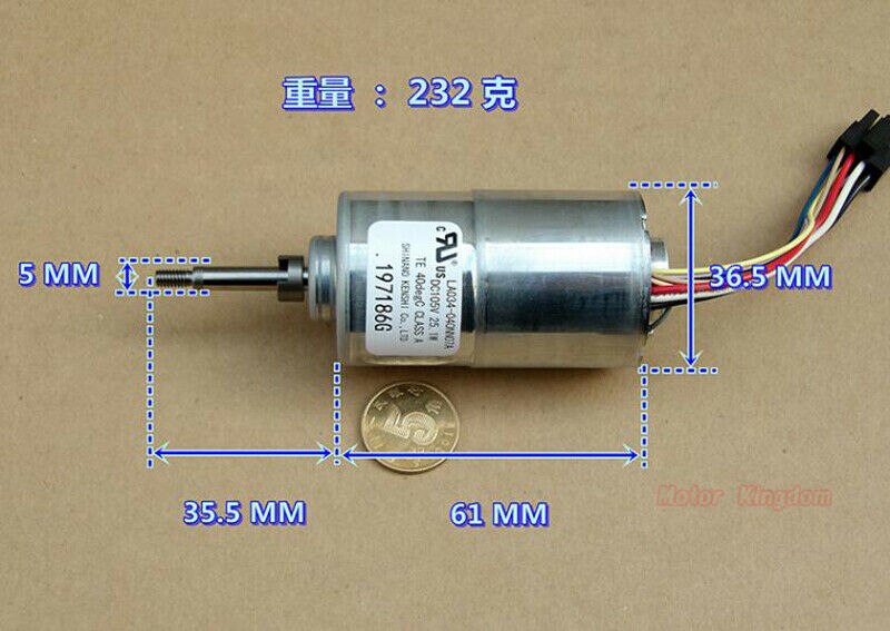 Shinano LA034-040NN07A Bldc Motor 36V 48V 60V DC105V 3-Fase 8-Draad Met Hall Brushless motor Dubbele Kogellager