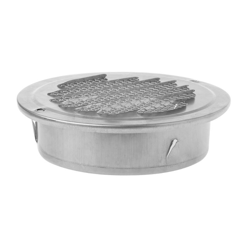 1PC Stainless Steel Exterior Wall Air Vent Grille Round Ducting Ventilation Grilles