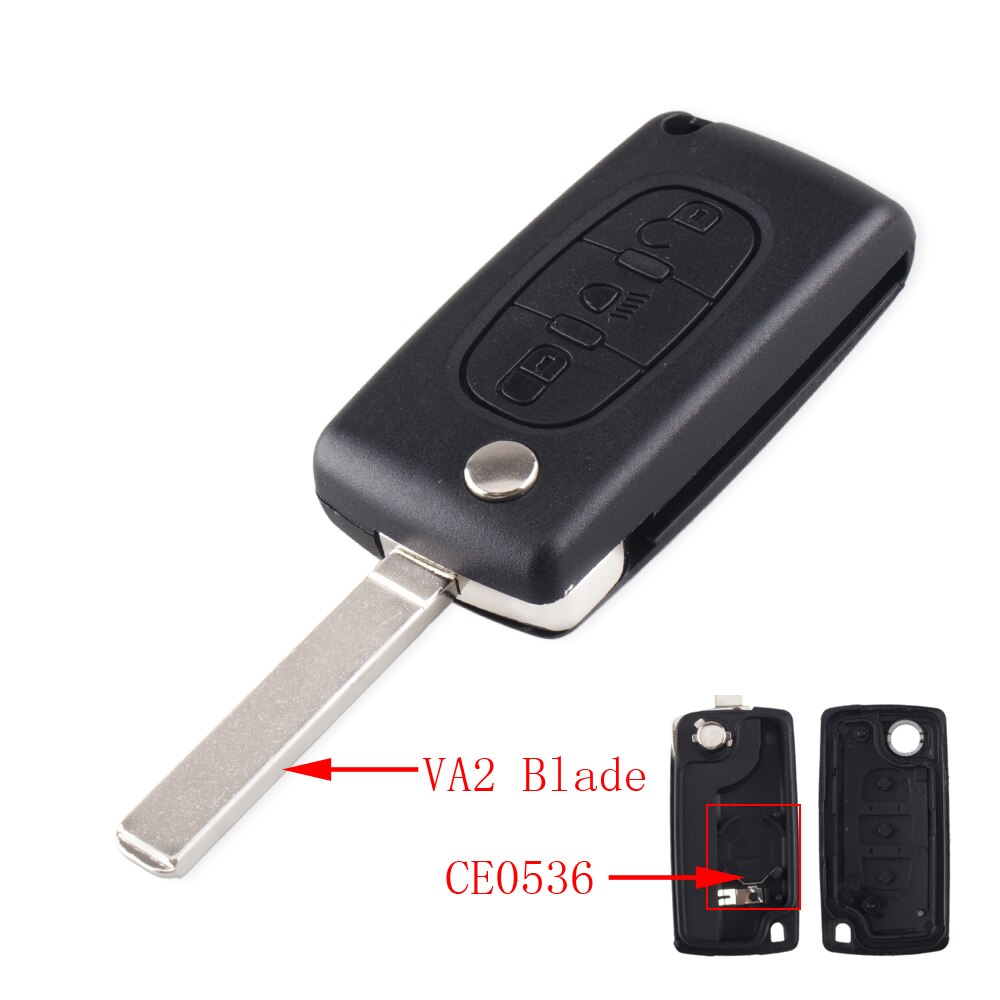 KEYYOU Key Case For Citroen C2 C3 C4 C5 C6 C8 XSARA 3 Buttons Flip Folding Remote Fob Car Key Shell Cover VA2/HU83 Blade: 5 Buttons