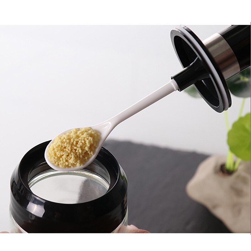 Transparente Küche Liefert Glas Gewürz Glas Für Salz Zucker Pfeffer Pulver Mit Löffel Kunststoff Gewürz Flasche Salz Lagerung Kasten