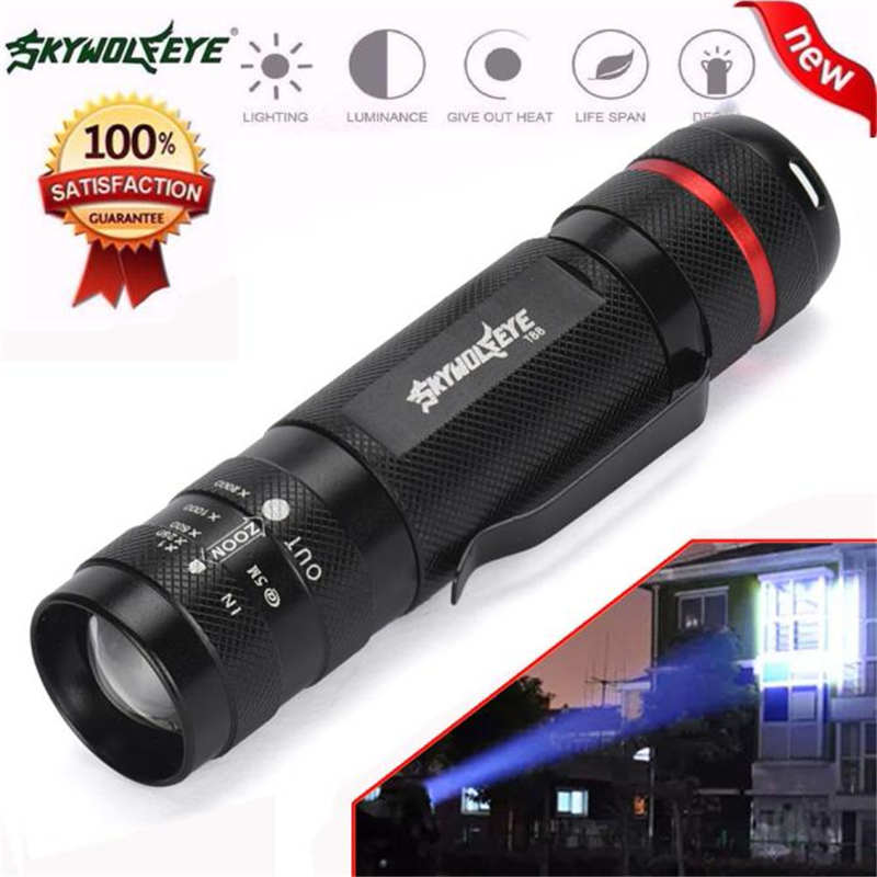 3000LM Zoomable CREE XM-L T6 LED 18650 Flashlight Torch Super Bright Light Family outdoor travel convenient lighting #4A12