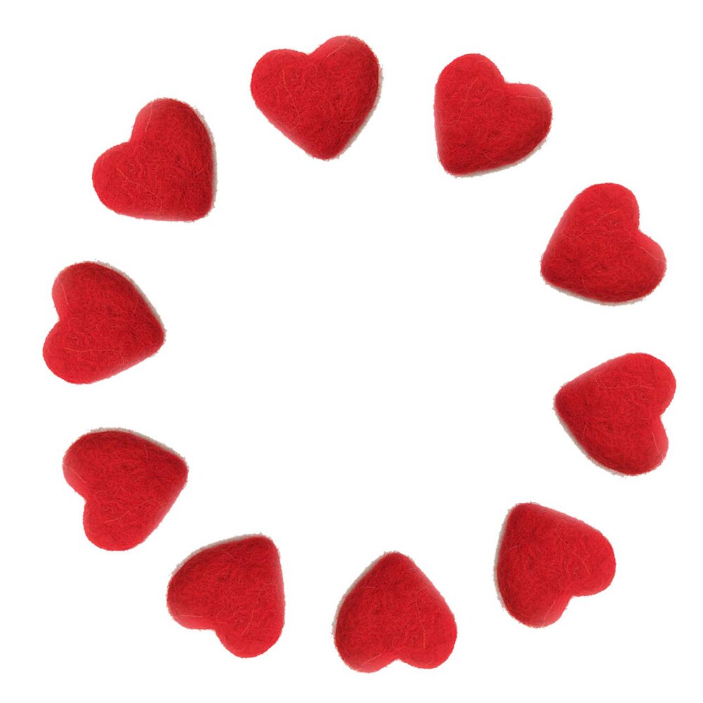 Wool Felts DIY Poke Wool Sewing Crafts DIY Red Heart Shape Handmade For Wedding Christmas Tree Felt Indoor Decoration