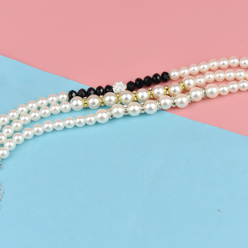 Collier de Perles Scintillantes pour Petits Chiens et Chats, Bijoux en Strass, Accessoires Perforés pour Vêtements de Fille, Chihuahua SARL