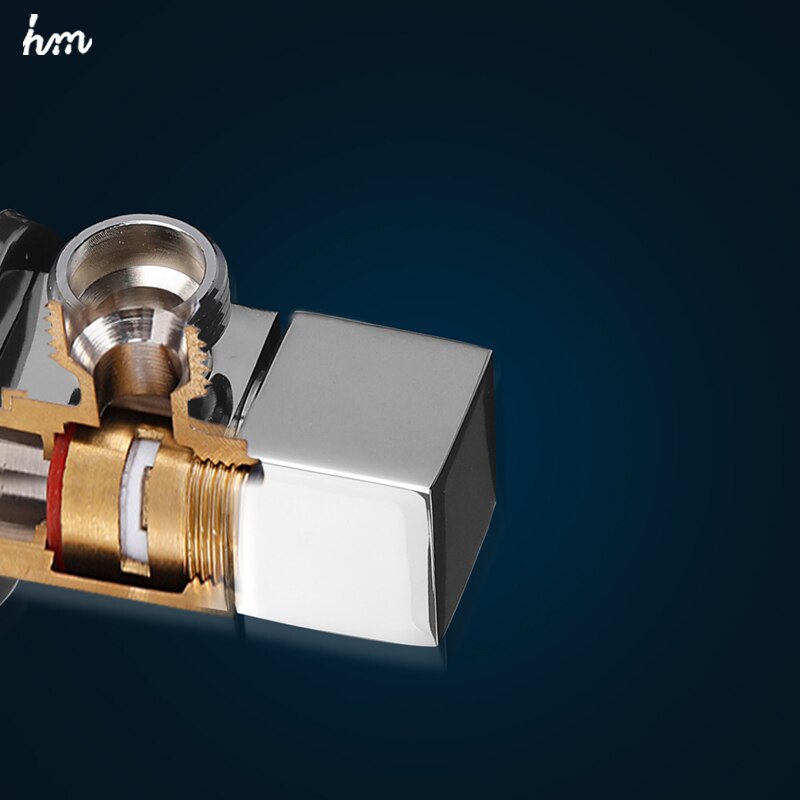 hm Angle Valve Brass Bathroom Hardware Filling Valve Accessories Square Ceramic Plate Core Toilet Double Angle Valve