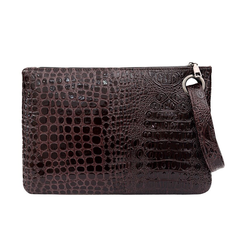 Yogodlns Crocodile Grain femmes pochette en cuir PU femmes enveloppe sac pochette sac de soirée femme embrayages sac à main: Coffee