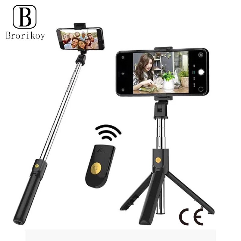 Stativ til telefon universal teleskoppind med telefonholder klip selfie stick aluminium stativ til mobil til alle smartphones