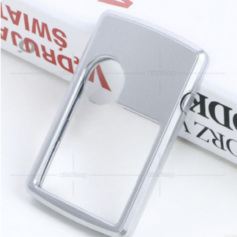 Loupe de carte de crédit avec étui en cuir léger, Loupe Ultra-mince Portable carré avec
