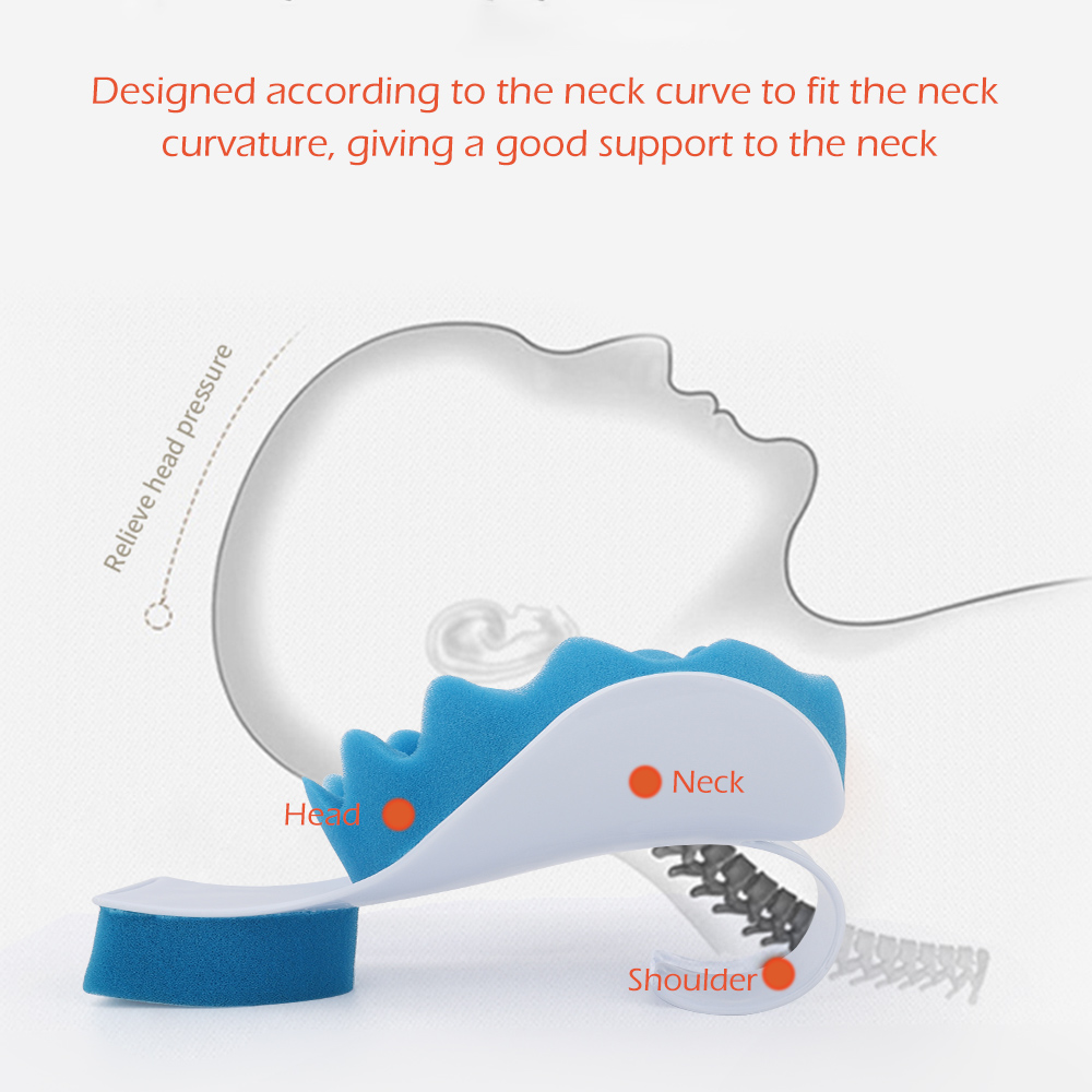 Neck Shoulder Relaxer Chiropractic Stretcher Support Pillow Neckbone Muscle Tension Reliever Pressure Relief Stiff Chronic Pain