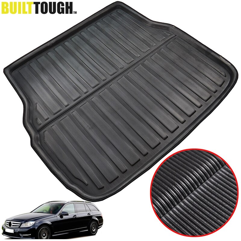 For Mercedes BENZ C-Class W204 W205 S205 S204 Estate Wagon Rear Cargo Boot Tray Liner Trunk Floor Mat Carpet Mud Kick