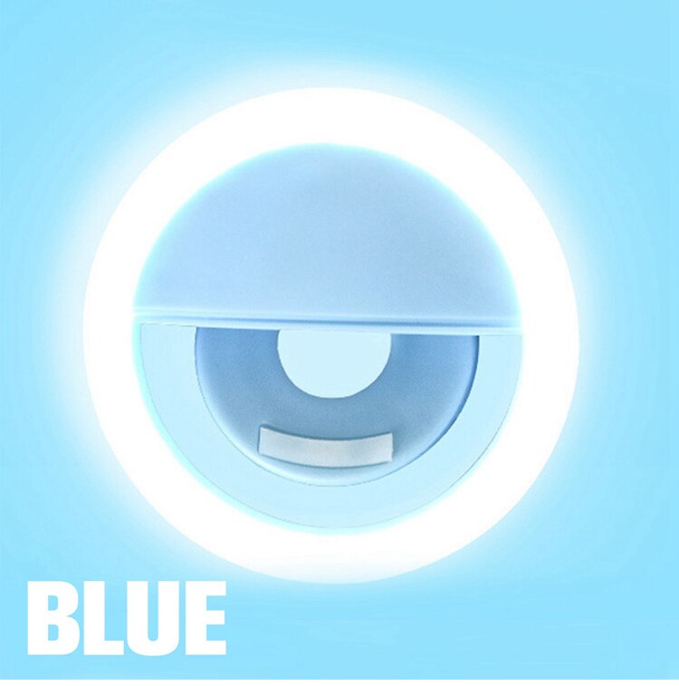 Lumiere-Anillo de luz Led para Selfie, lámpara de luz Led para Selfie, decoración de teléfonos móviles, foto, espejo de luz nocturna, señal de neón, anillo de luz para Selfie: Blue