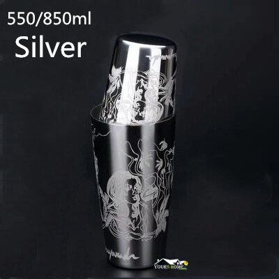 550Ml/850Ml Graveren Rvs Cocktail Boston Bar Shaker Bar Tool Bar: D