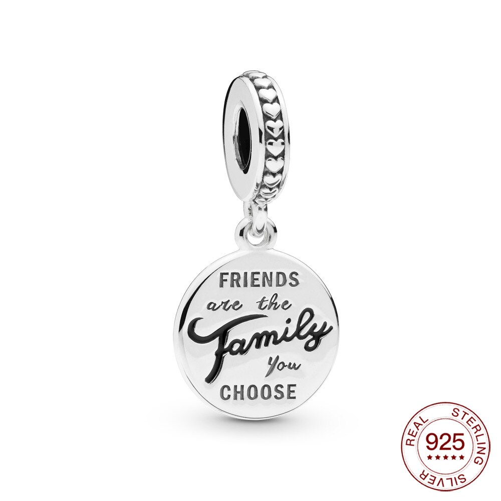 family silver charm 925 loving sister Dangle Charm family pendant Fit Original charm Nceklace for women jewelry: BMT042