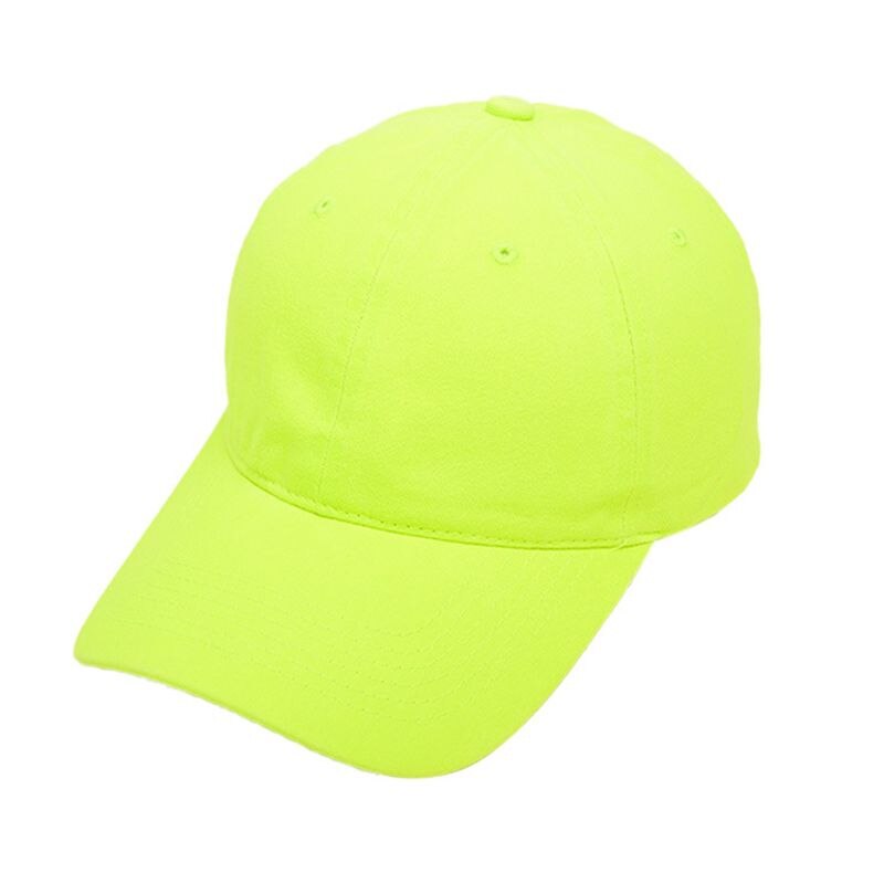 Unisex Fluorescerende Neon Veiligheid Baseball Cap Heldere Effen Kleur Hoge Zichtbaarheid Outdoor Zonnebrandcrème Hip Hop Snapback Hoed: YELLOW