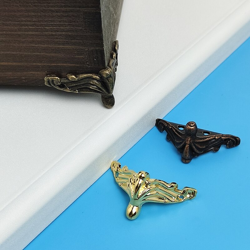 50PCS Antique Golden Jewelry Box Wood Case Decorative Feet Leg Corner Protector Pure Copper Bottom Support Foot