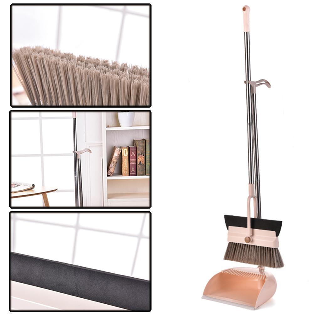 Floor Cleaner 2-in-1 Broom Wiper Set Broom Sweeper Practical Multifunction Soft Dustless Dustpan Household Broom H O4B9