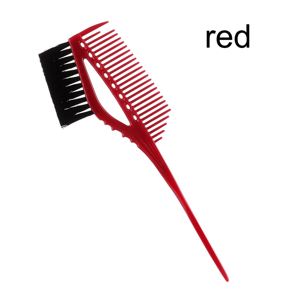 Pincel tinte cabello de doble cara de plástico para salón de mezcla de coloración, herramienta de peluquería, 1 unidad: red