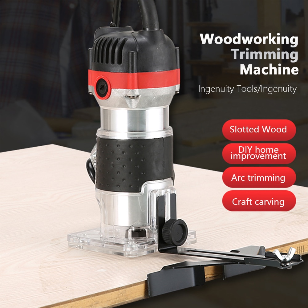 220/110V 650W Woodworking Electric Trimmer Wood Milling Engraving Slotting Trimming Machine Hand Carving Machine Wood Router
