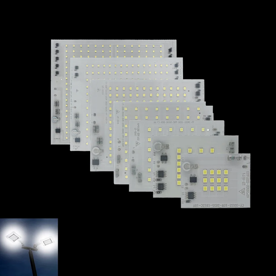 ledet-brikkematrise smd 2835 høy lumen 220v ledet kolbe 10w 20w 30w 50w til belysningstilbehør søkelyset flomlyspære lyskilde