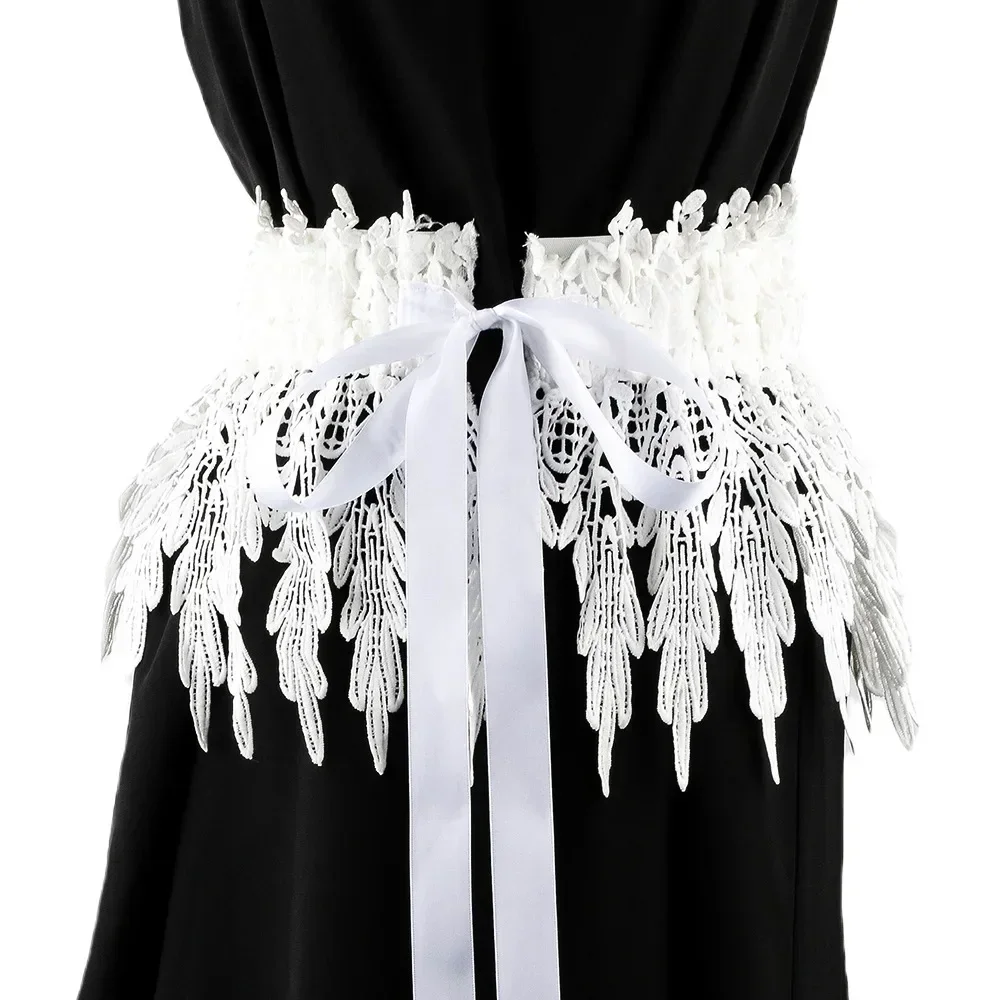 Cinturón de encaje para mujer, cinturón elástico a la , cinta con hebilla Mental, cinturón de cuero, falda, camisa, vestido, abrigo, decoración: Verde militar