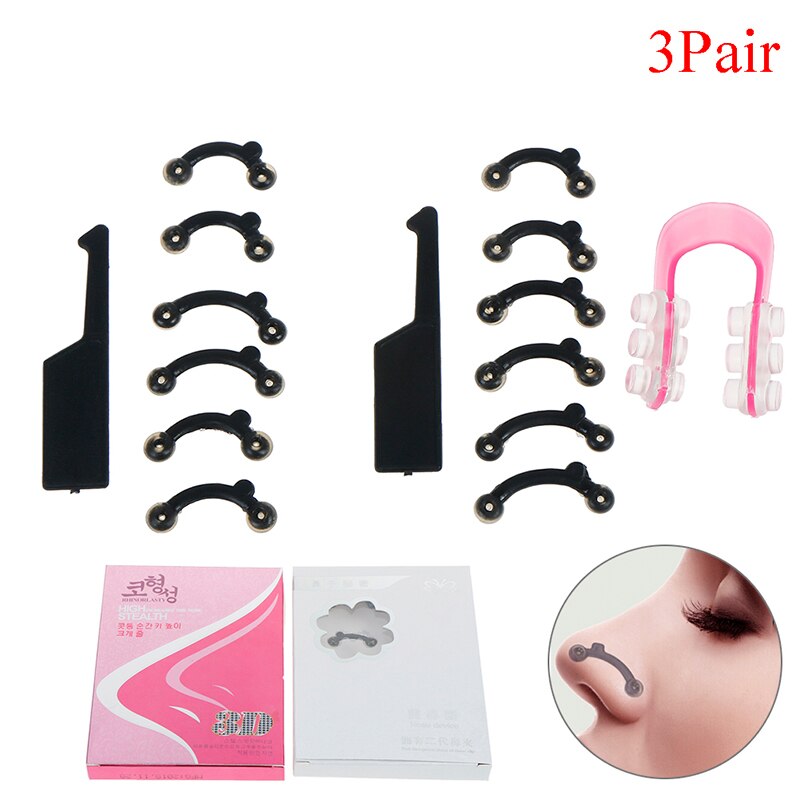 3Pairs Beauty Neus Clip Corrector Massage Tool Neus Omhoog Lifting Shaping Clip Clipper Shaper Bridge Straightening Geen Pijn 3 size