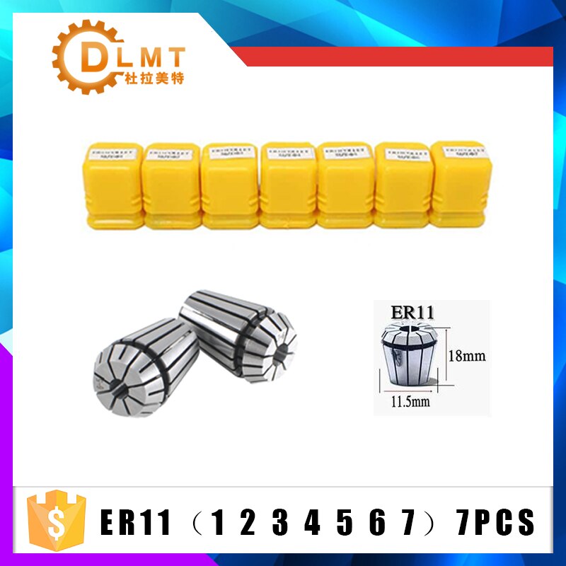 13pcs/set ER11 1-7MM Spring Collet High Precision Collet Set For CNC Engraving Machine Lathe Mill Tool