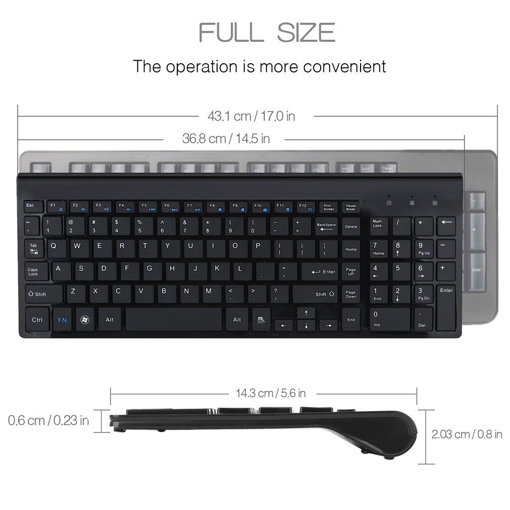 Wireless Keyboard And Mouse Set 2.4G Wireless Mini Multimedia Keyboard Combination Mouse Set For Desktop Laptop